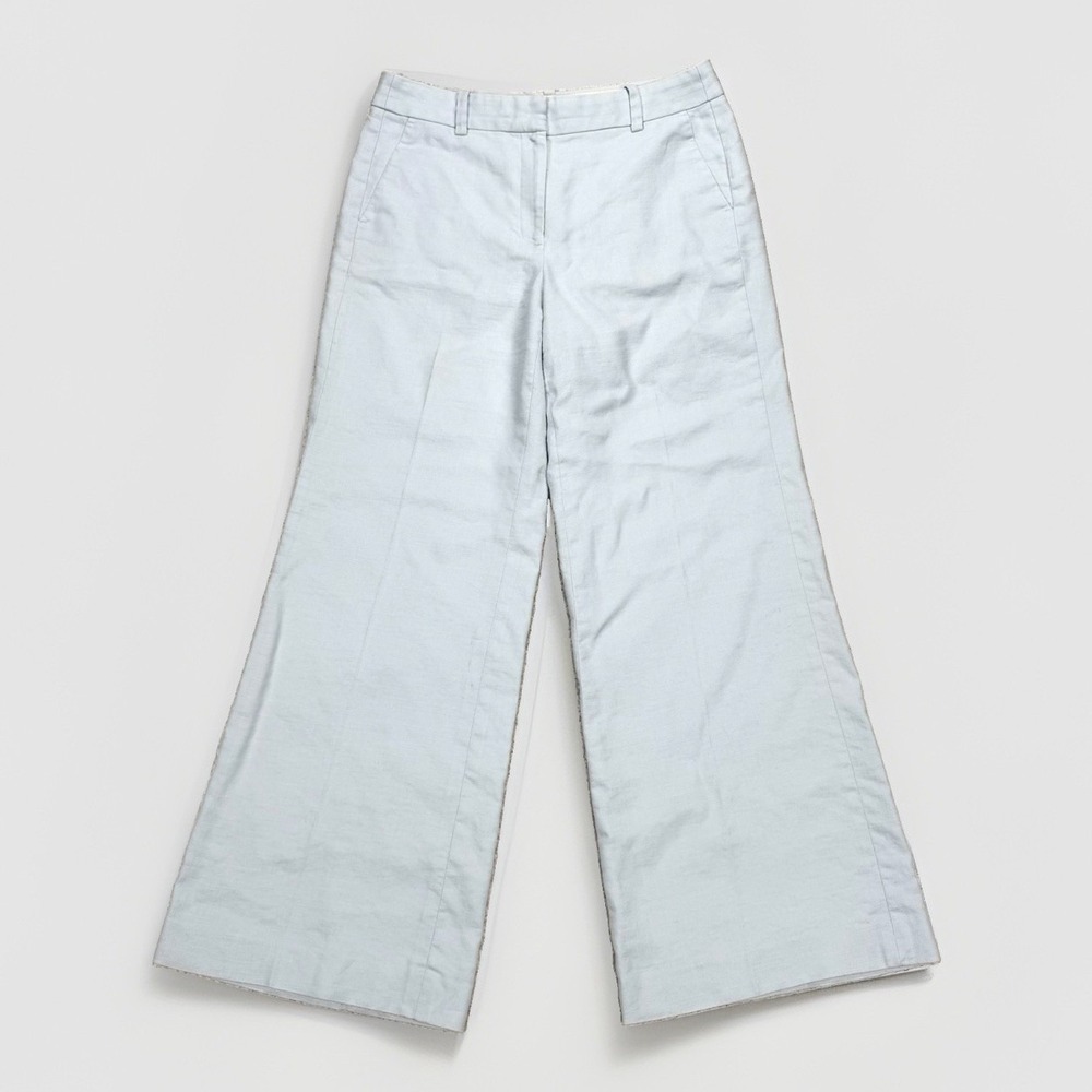 J. Crew Carolina Flare Linen Pants Women's 10 (31x30) Wide Leg Coastal Boho
